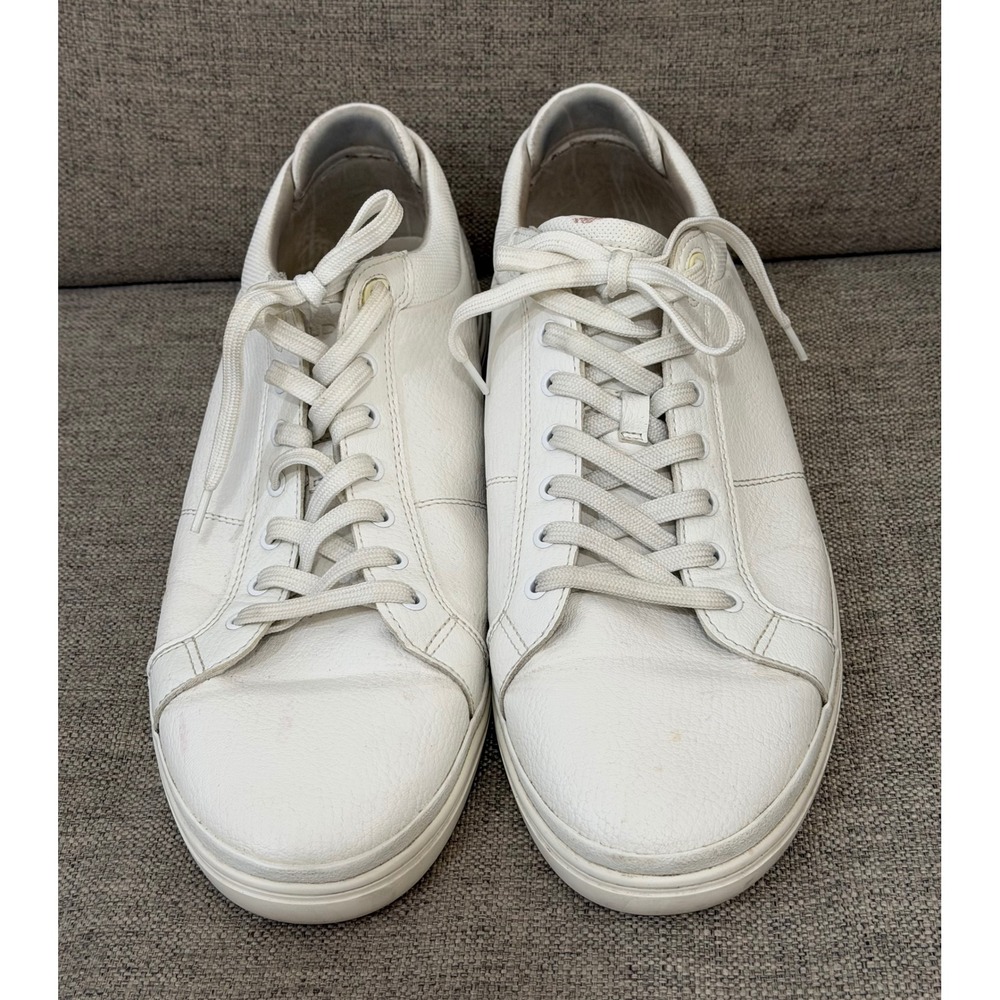 Aldo Mens sz 11 White Leather Low Top Sneakers Lace Up Casual Shoes